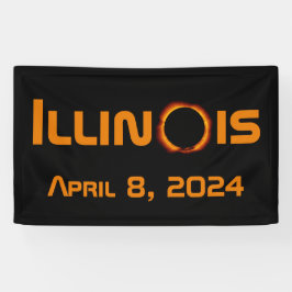 Illinois 2024 totale zonsverduistering spandoek