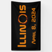 Illinois 2024 totale zonsverduistering spandoek (Verticaal)