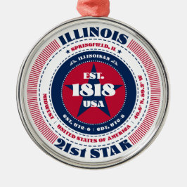 Illinois 21e staat kerstversiering metalen ornament
