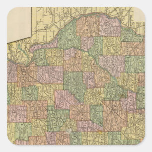 Illinois 2 vierkante sticker