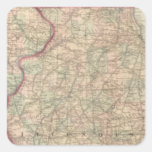 Illinois 2 vierkante sticker