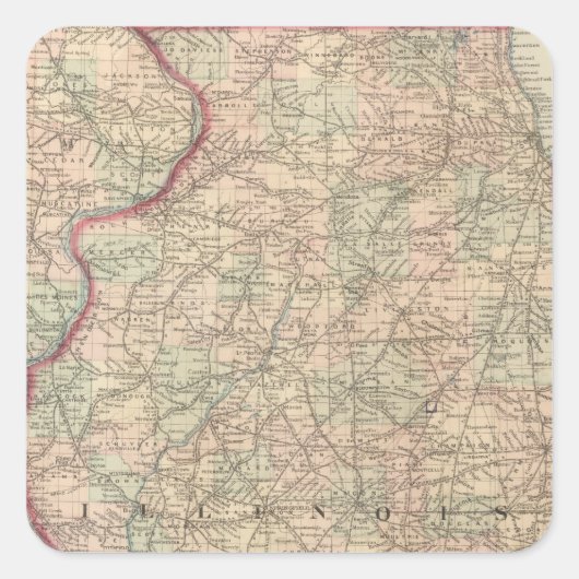 Illinois 2 vierkante sticker (Voorkant)