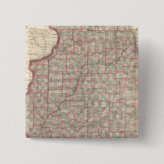 Illinois 3 vierkante button 5,1 cm (Voorkant)