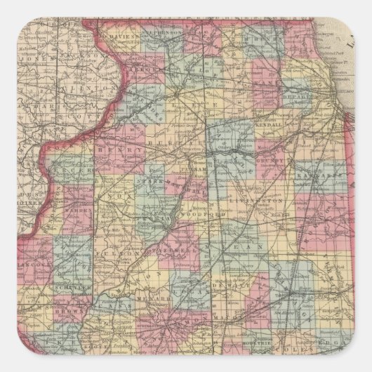 Illinois 7 vierkante sticker (Voorkant)