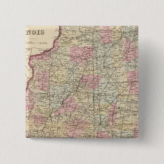 Illinois 8 vierkante button 5,1 cm (Voorkant)
