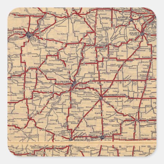 Illinois 8 vierkante sticker (Voorkant)
