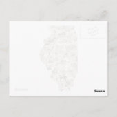 Illinois  Afbeelding Map Antiek State Chart Briefkaart (Achterkant)