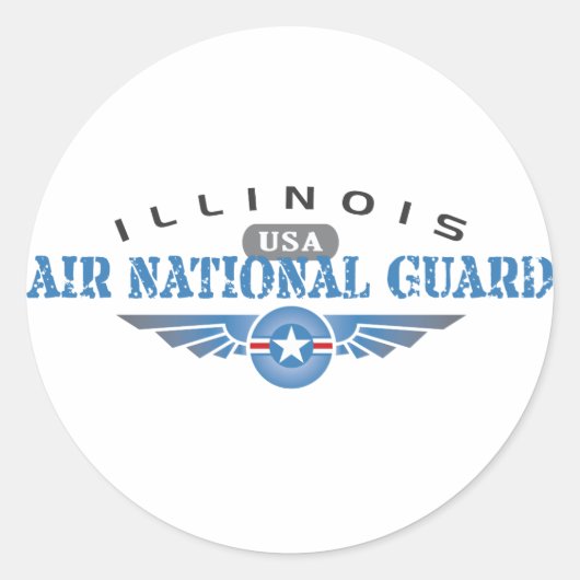 Illinois Air National Guard - Verenigde Staten Ronde Sticker (Voorkant)