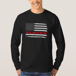Illinois American Flag Elburn Usa Patriotic Souven T-shirt