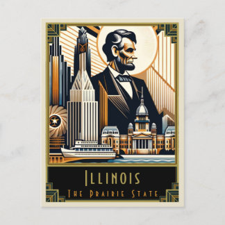 Illinois | Art. Deco Briefkaart