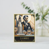 Illinois | Art. Deco Briefkaart (Staand voorkant)