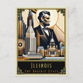 Illinois | Art. Deco Briefkaart (Voorkant)