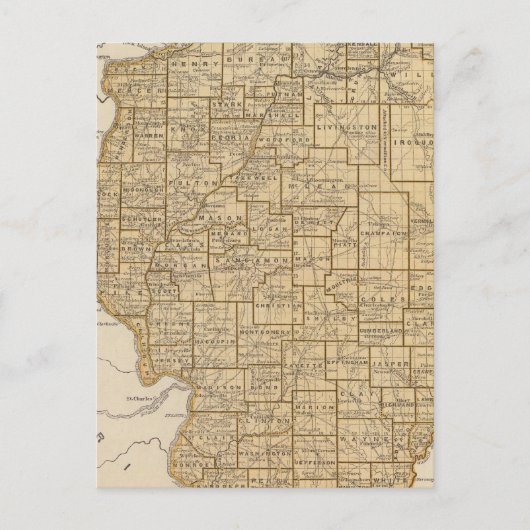 Illinois Atlas Map Briefkaart (Voorkant)