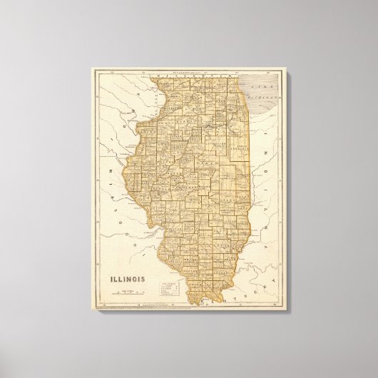 Illinois Atlas Map Canvas Afdruk (Voorkant)