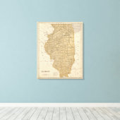 Illinois Atlas Map Canvas Afdruk (Insitu (Houten vloer))