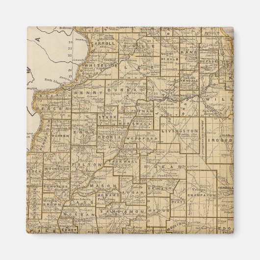 Illinois Atlas Map Magneet (Voorkant)