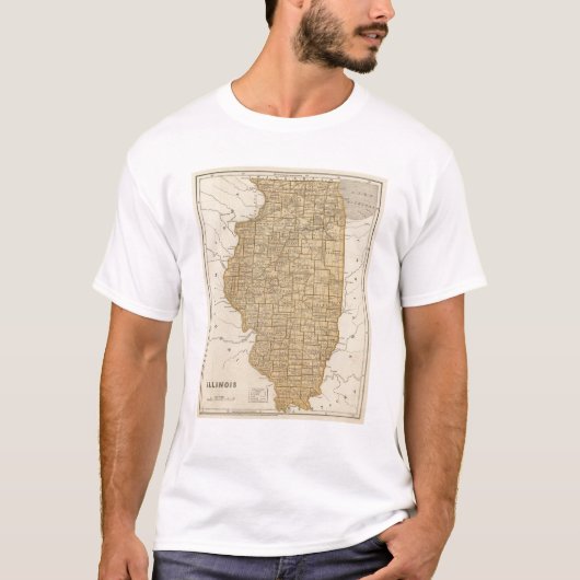 Illinois Atlas Map T-shirt (Voorkant)