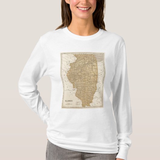 Illinois Atlas Map T-shirt (Voorkant)