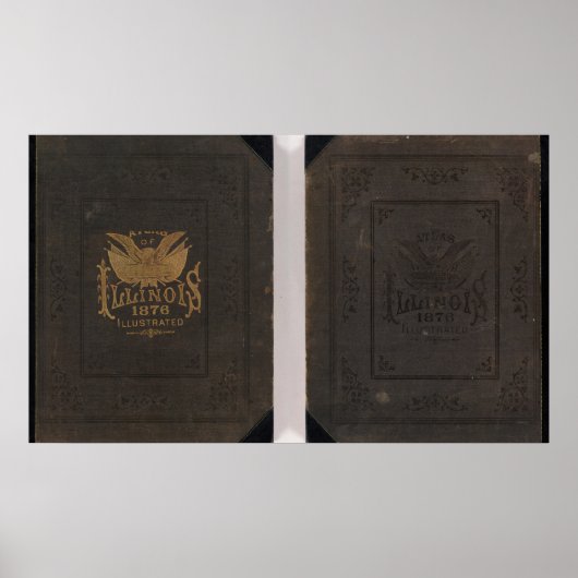 Illinois, atlas van de staat poster (Voorkant)