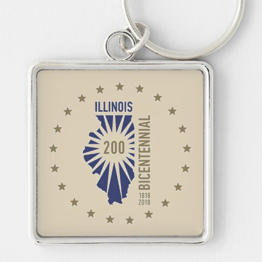 Illinois Bicentennial 1818-2018 Sleutelhanger (Voorkant)