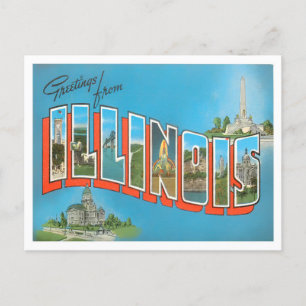 Illinois  Big Letters Briefkaart