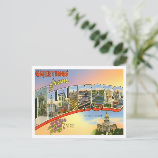 Illinois  Big Letters Briefkaart (Staand voorkant)