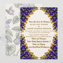 Illinois Blau Viooltje Trouwuitnodiging - 5x7 Vert Save The Date