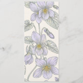 Illinois Blauwe Violet Bloemige Huwelijksprogramma Programmakaart (Achterkant)