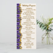 Illinois Blauwe Violet Trouwprogramma Kaart (Staand voorkant)