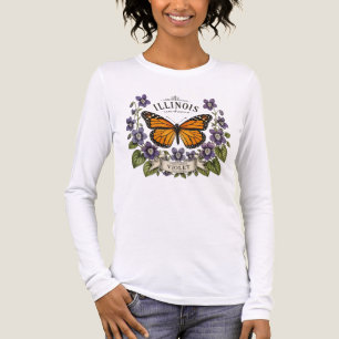 Illinois Bloeit En Vlinder Trots Tri-Blend Shirt
