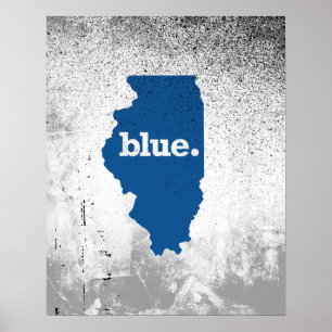 ILLINOIS BLUE STAAT POSTER