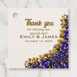 Illinois Blue Violet Wedding Favor Tag Bedankjes Labels