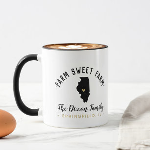 Illinois Boerderij Sweet Boerderij Family Monogram Mok