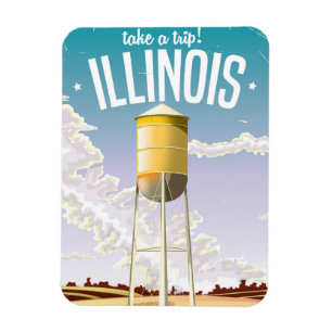 Illinois boerderij vintage  poster magneet