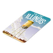 Illinois boerderij vintage reisposter magneet (Linkerzijde)