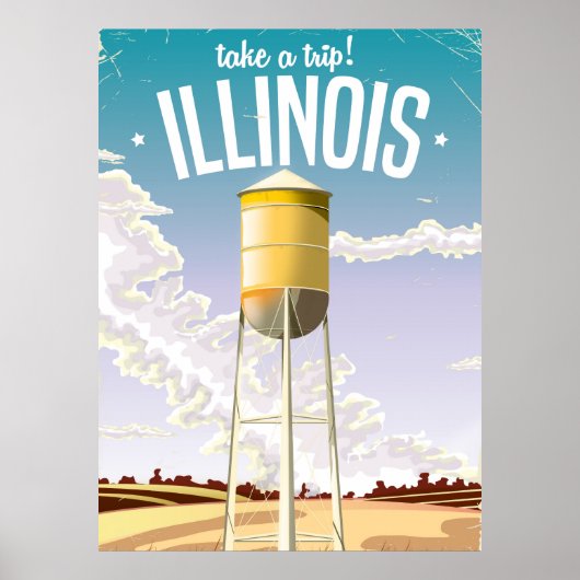 Illinois boerderij vintage reisposter poster (Voorkant)