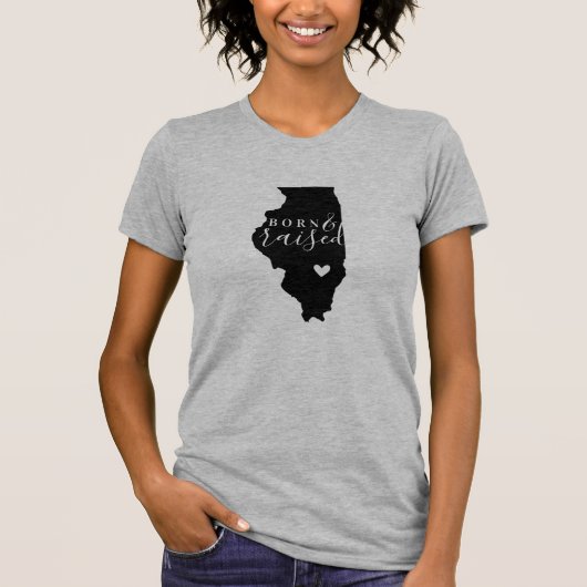 Illinois Born and Raised State T-shirt (Voorkant)