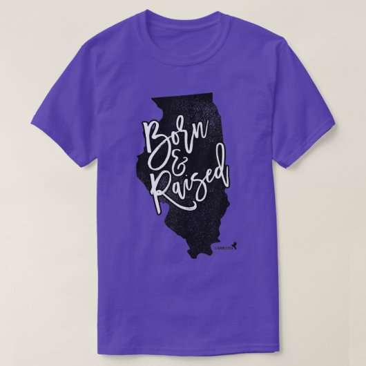 Illinois Born en Raised T-shirt (Design voorkant)