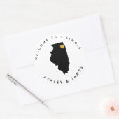 Illinois Bruiloft Welkom Sticker voor Treat Box Ba (Envelop)