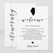 Illinois bruiloft welkomstbrief & routebeschrijvin programmakaart (Voorkant / Achterkant)