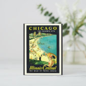 Illinois Central Chicago bij de meren Briefkaart (Staand voorkant)