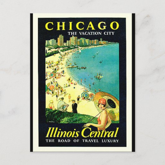 Illinois Central Chicago bij de meren Briefkaart (Voorkant)