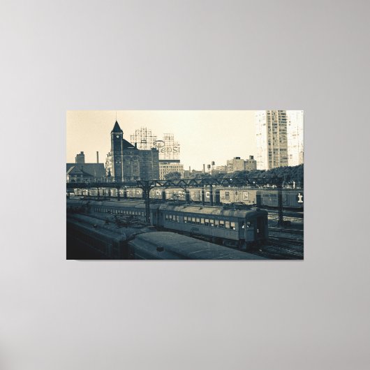 Illinois Central Railroad Build Train Chicago Canvas Afdruk (Voorkant)