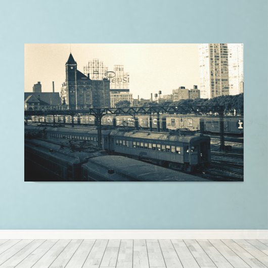 Illinois Central Railroad Build Train Chicago Canvas Afdruk (Insitu (Houten vloer))