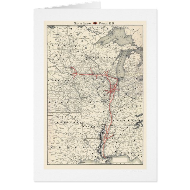 Illinois Central Railroad Map 1892 (Voorkant)