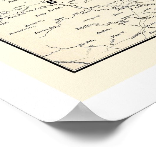 Illinois Central Railroad Map 1892 Poster (Hoek)