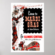 Illinois Central Railroad, Mardi Gras-poster
