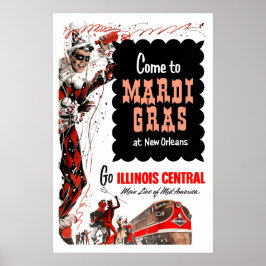 Illinois Central Railroad, Mardi Gras-poster Poster
