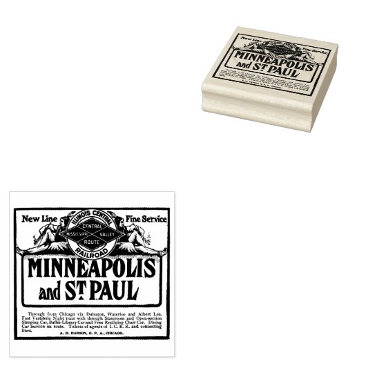 Illinois Central Railroad Minneapolis en St. Paul Rubberstempel (Gestempeld)