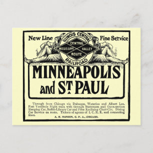 Illinois Central Railroad Post-kaart Briefkaart